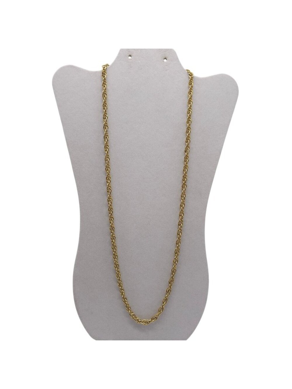 Whiting And Davis Gold Tone Rope Chain Necklace Long Statement Link Vintage 29in